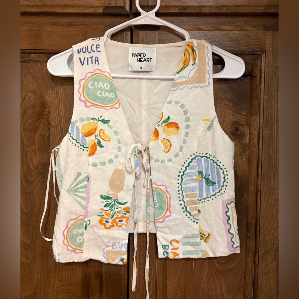 Paper Heart Colorful Patterned Vest and Shorts Set